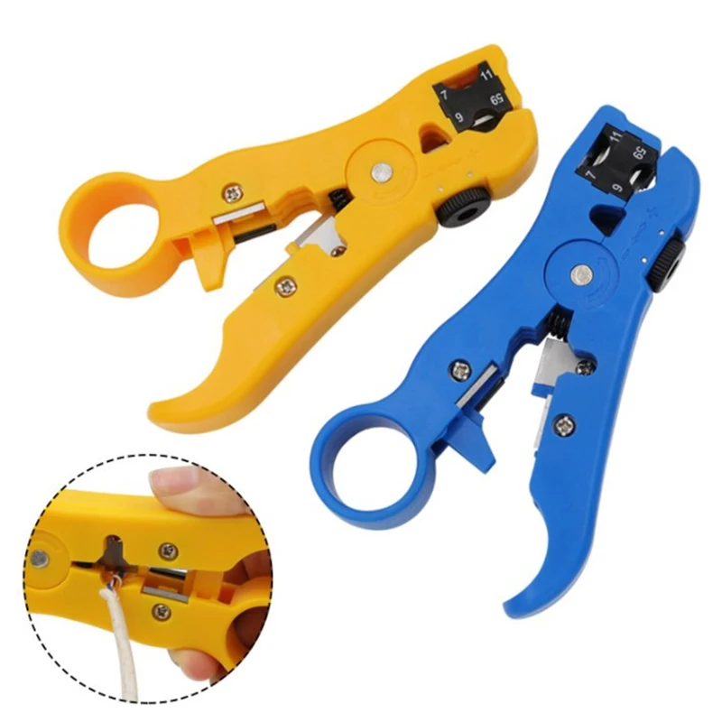 

Wire Coax Coaxial Stripping Tool For UTP/STP RG59 RG6 RG7 RG11 Universal Cable Stripper Cutter Pliers Crimping Tools Parts