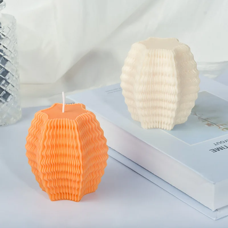 

Striped Pentagram Silicone Candle Mold for DIY Aromatherapy Candle Plaster Ornaments Soap Epoxy Resin Mould Handicrafts Making