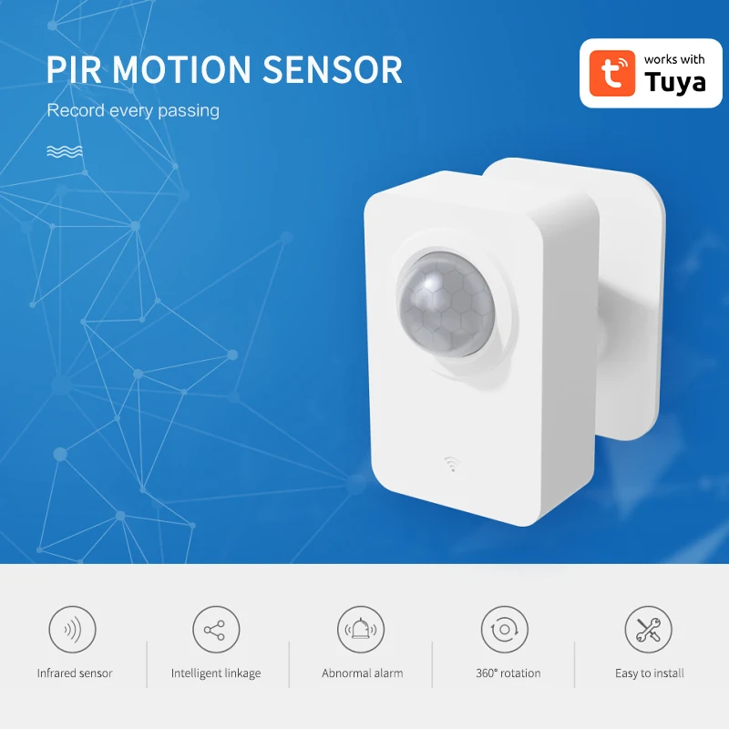 Датчик движения Smart Life Tuya охранной сигнализации Мониторинг в реальном времени Pir