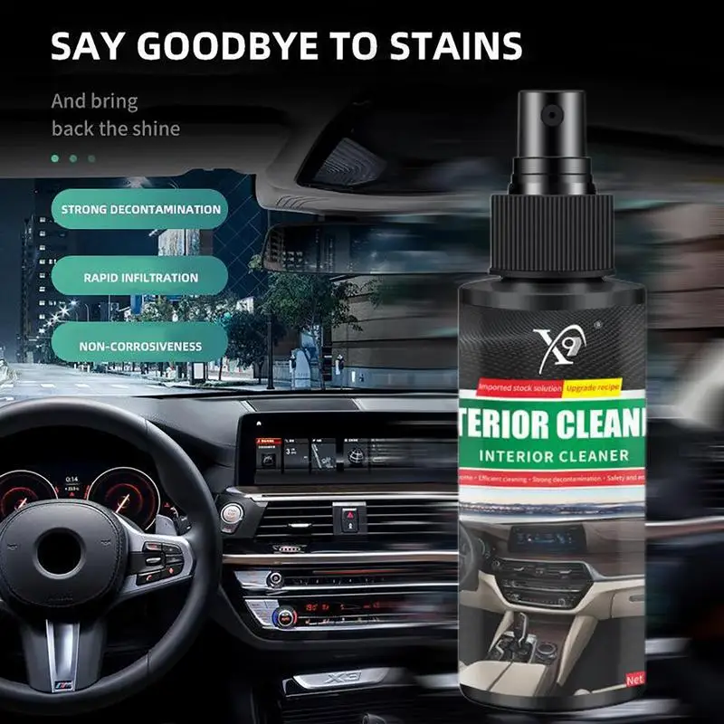 Car Cleaner Interior Strong Cleaning Car Leather Cleaner Safe Stain Remover Water Free Interior Detail Spray All Purpose Car