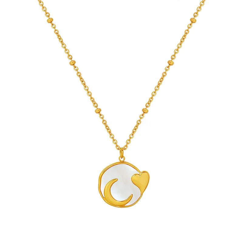 

Favorite White Seashell Light Luxury Design Necklace Stainless Steel Women Gold/Silver Plated Fashion Jewelry 2022 Teen Girls