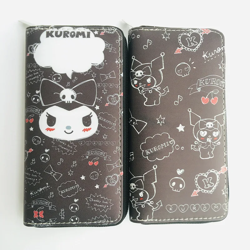

Kawaii Anime Sanrios Cute Kuromi PU Bag Clutch bag Wallet Coin Purse Cartoon Zipper bag Kids Girls Gift