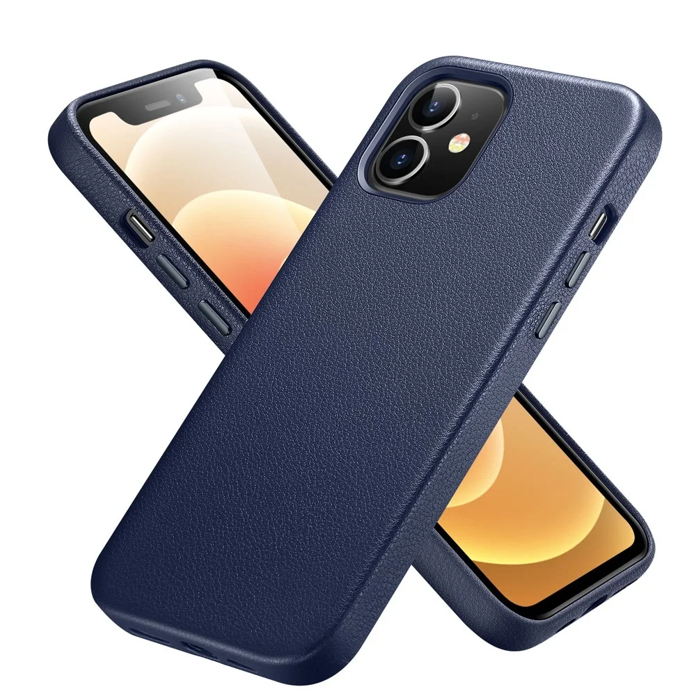 

For iPhone 12 Pro Max Case Leather Cover for iPhone 12 mini 12 Pro Max Genuine Leather Case for iPhone 12 12Pro Luxury Black