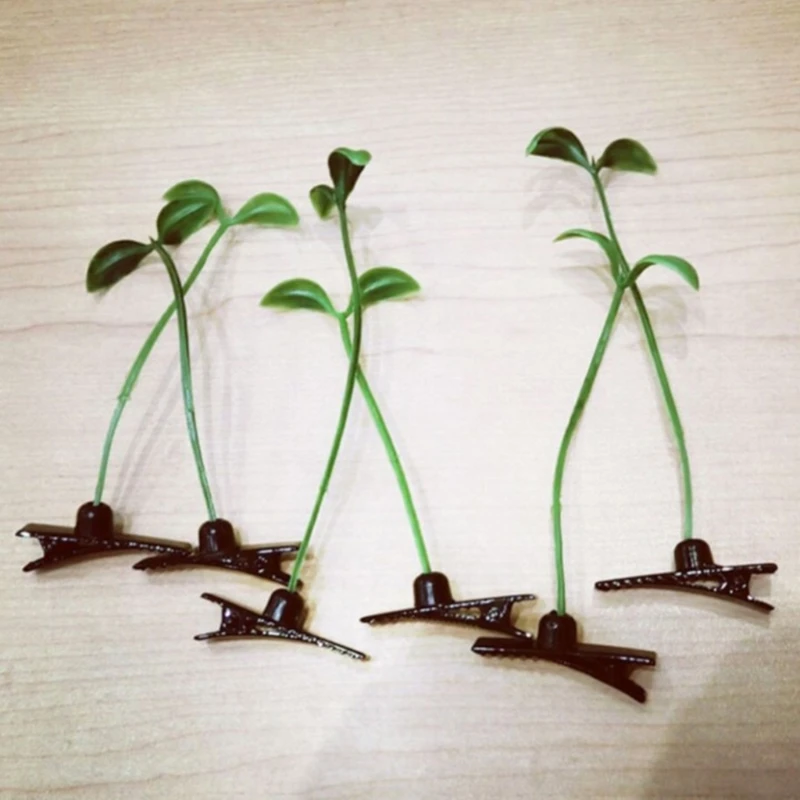 Заколки для утконоса трава растение волосы боковой зажим росток фасоли заколки