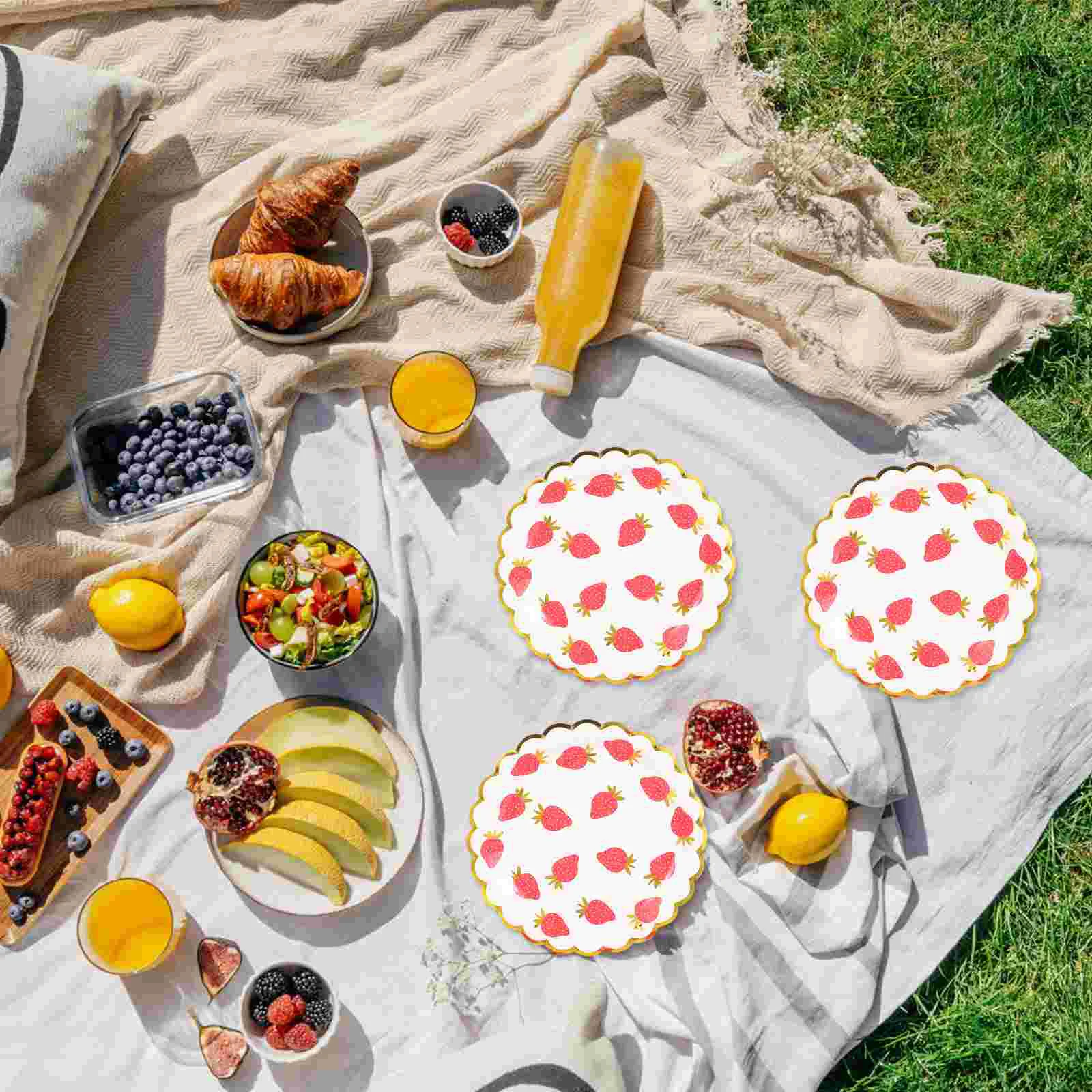 

24 Pcs Salad Plate Strawberry Paper Child Decoraciones Para Pasteles Birthday Party Plates Food