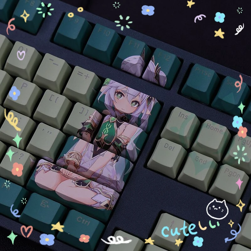 108 клавиш Genshin Impact Nahida Keycaps Games Anime Keycap OEM профиль PBT краска сублимационная