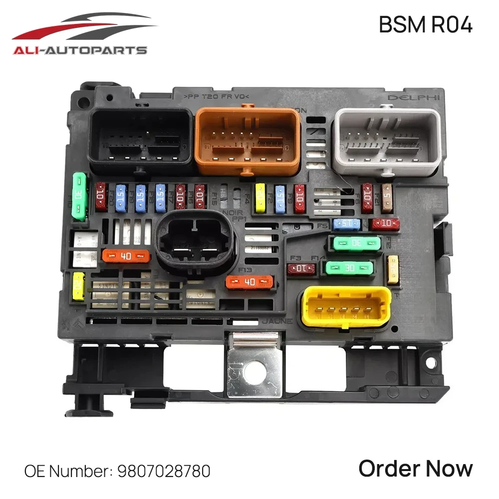 

9807028780 Блок предохранителей в сборе для Peugeot Berlingo Partner 308 408 607 Expert Jumy Citroen C4 BSM R04 9664706180