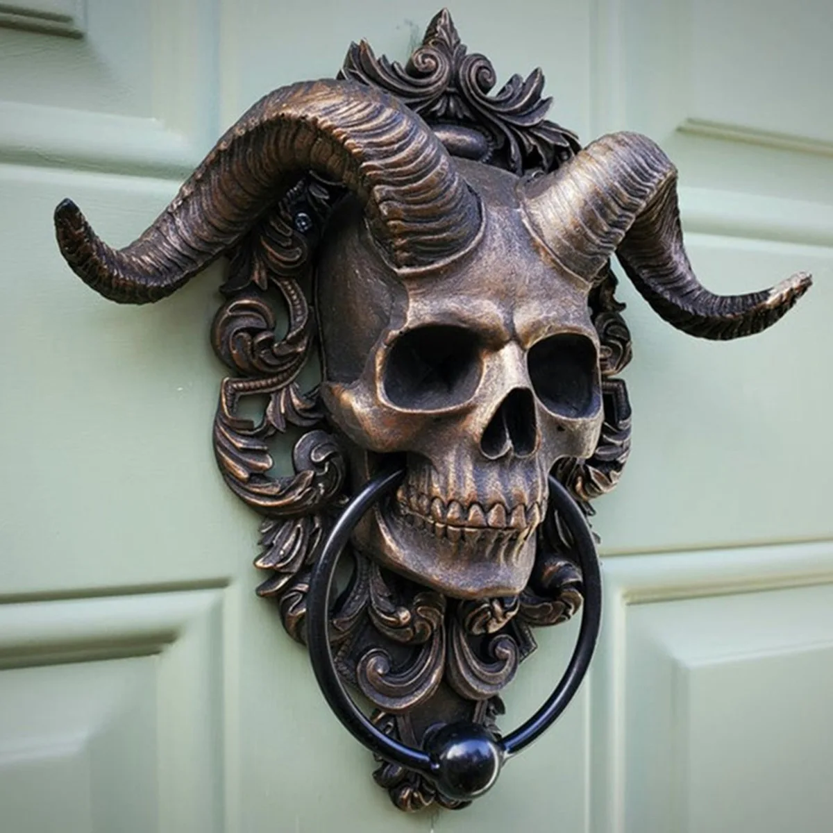 

Classic Punk Resin Ornament Satan Skeleton Sheep Head Funny Door Window Decorations Supplies