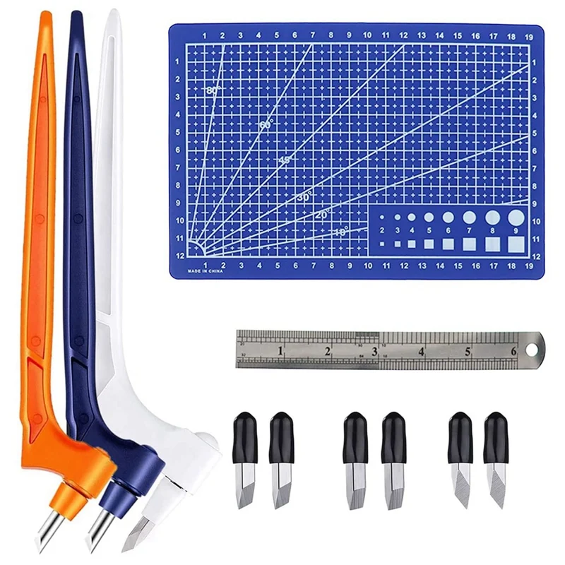 

Craft Cutting Tool Set, 360-Degree Rotating Blades Cutter With Replace Heads Cutting Pen Mat Steel Ruler For DIY Craft