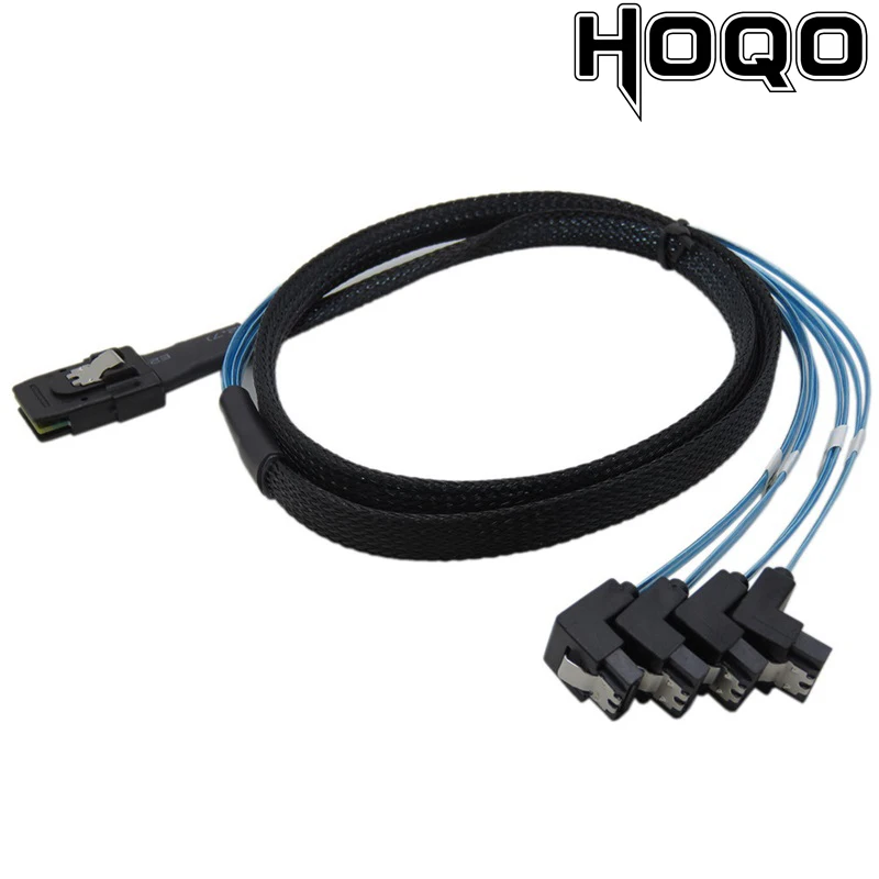 

Mini SAS SFF-8087 36P to 4 Angle SATA 7P Cable Mini SAS Male To 4 SATA 7P Female Cable 12Gbps Disk Sata Cabo
