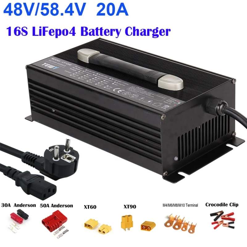 

58. 4V 20A Abort 48V 16S Lithium Iron Phosphate Battery LiFePo4 Smart Driving Charger for Yamah Golf Cart Cart Motorcycle Boat