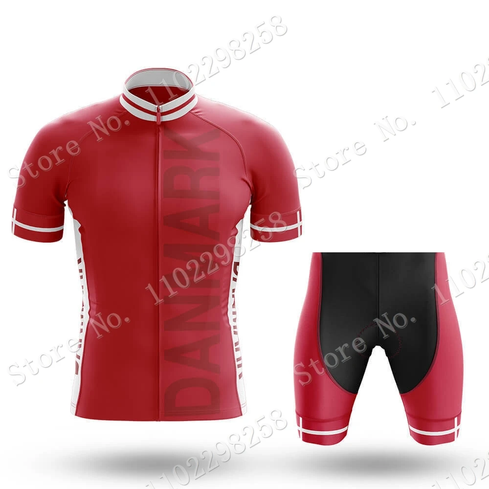 Красный Джерси для велоспорта национальной сборной Дании 2023 комплект датской