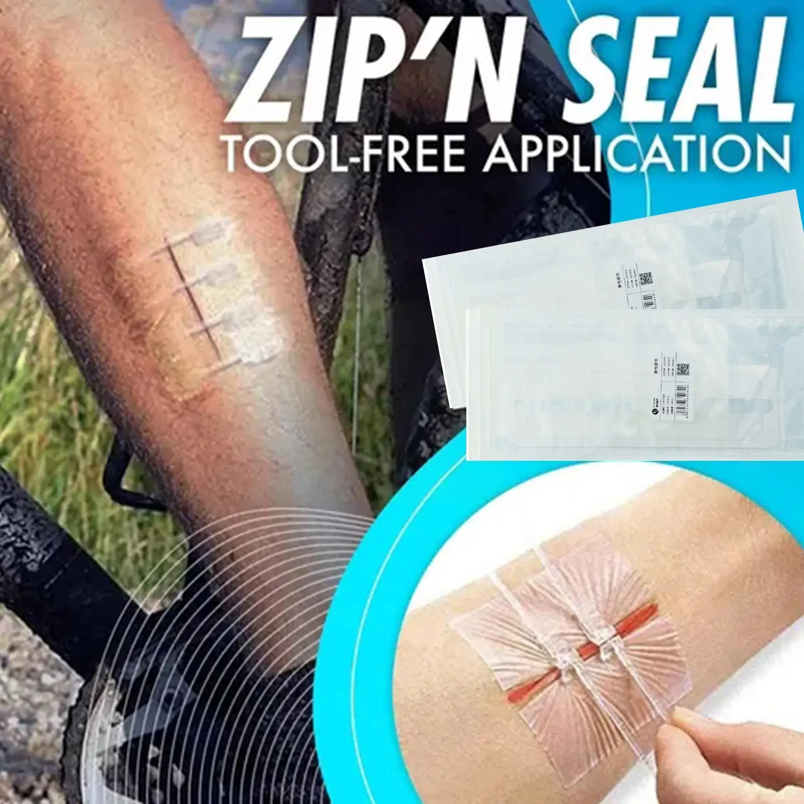 

10 Button Medical Skin Wound Suture Device Tension Reducer Aid Free Suture Zipper Band Elastic Bandage Scar Z3R7