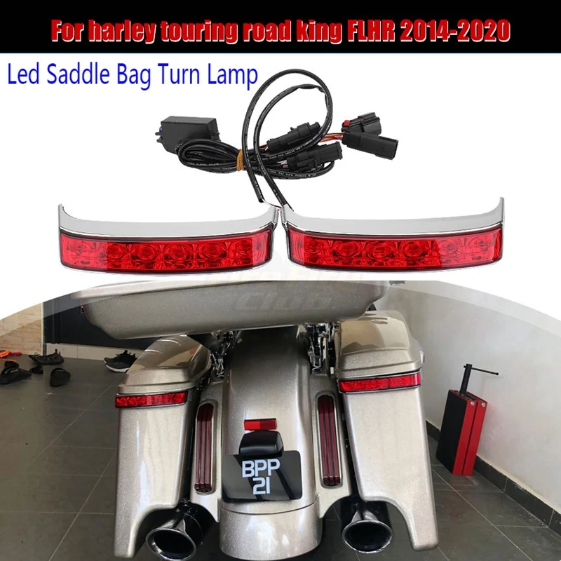 

Motorcycle Led Saddle Bag Turn Lamp Light Run Brake Light For Touring Street Glide FLHR CVO 2014-2020