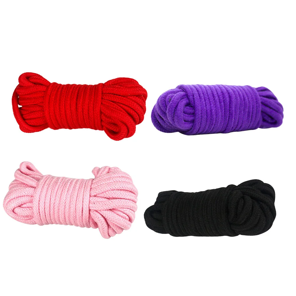 

4 Pcs Cotton Rope Bright Color 5M Multi-functional Fastening Rope Laundry Line Wrapping Rope for Home