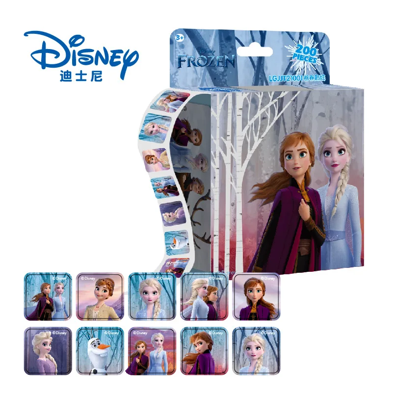 200Pcs/Box Frozen Princess Stickers Removable Cartoon Mickey Minnie Mouse Sofia Sticker Kids Girl Children Teacher Reward Toys images - 6