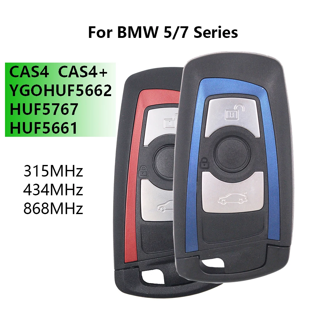 

315MHz YGOHUF5662,434MHz HUF5767,868MHz HUF5661 for BMW 5 7 F Series FEM/BDC,CAS4,CAS4+ 2008 3 Buttons Remote Key Fob