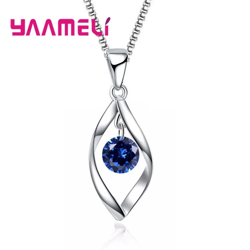 Женская мода лист и подвеска с большой жемчужиной ожерелье из стерлингового