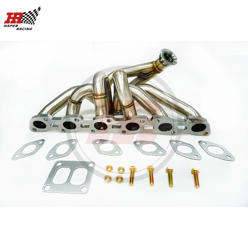 Фото Выпускной коллектор Haper Racing SS304 42 мм с верхним расположением фланцев T4 Twin Scroll для R31 R32 RB20DET RB25DET 240sx S13 S14 1989-1999 гг. №3