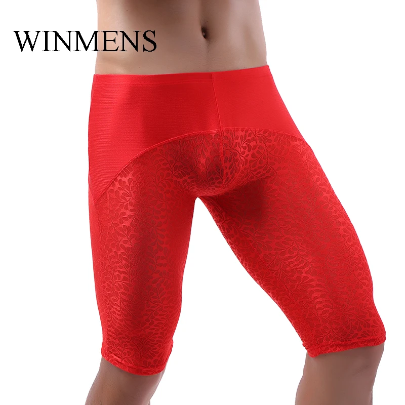 Кружевная Пижама с цветочным принтом для мужчин пикантные полупрозрачные ночные