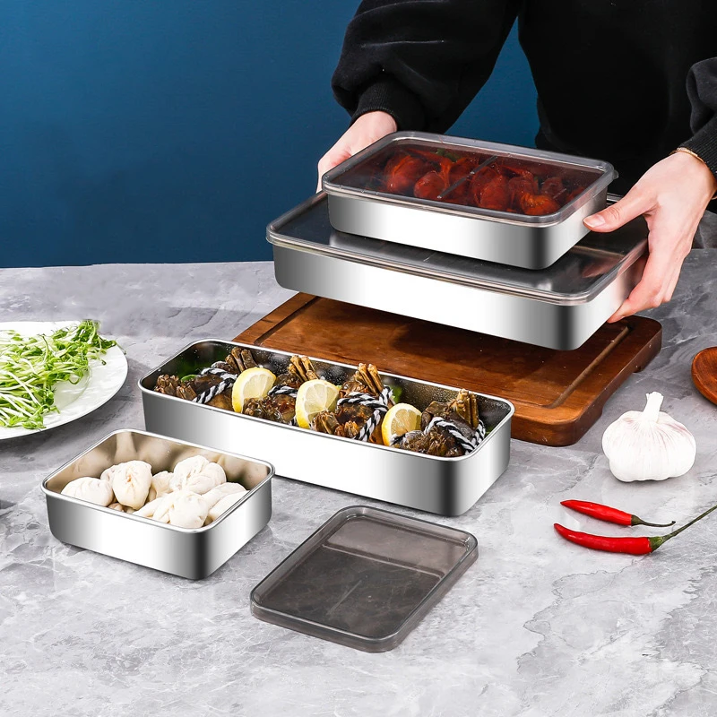 Контейнер для хранения мяса в холодильнике из нержавеющей стали контейнер