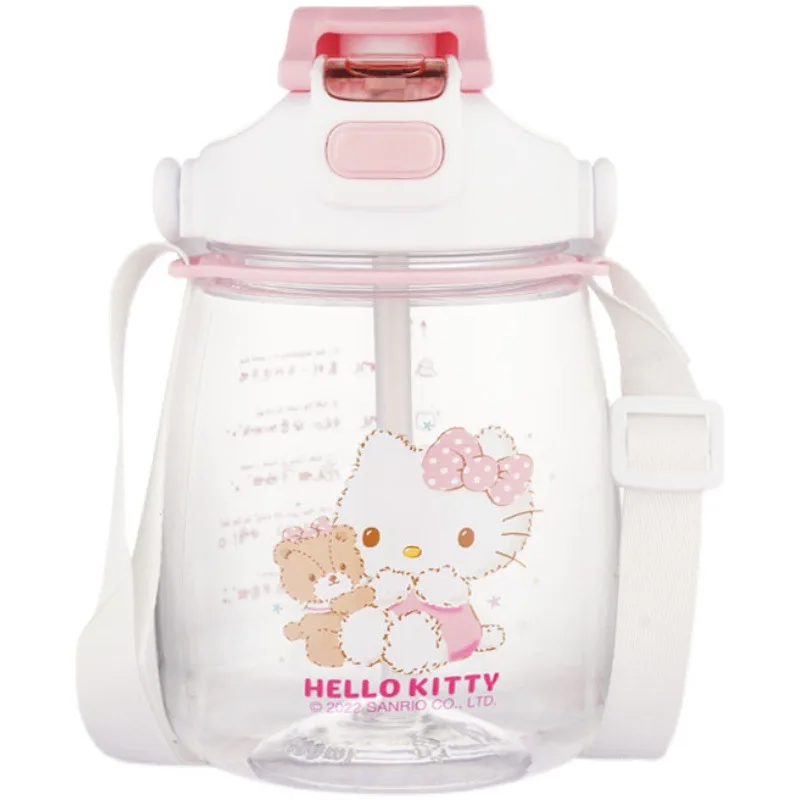 

Sanrios Kawaii Kt Cat Large Capacity Water Cup Anime Cinnamoroll Cartoon Sippy Cup Cute Children Student Portable Kettle 1200Ml