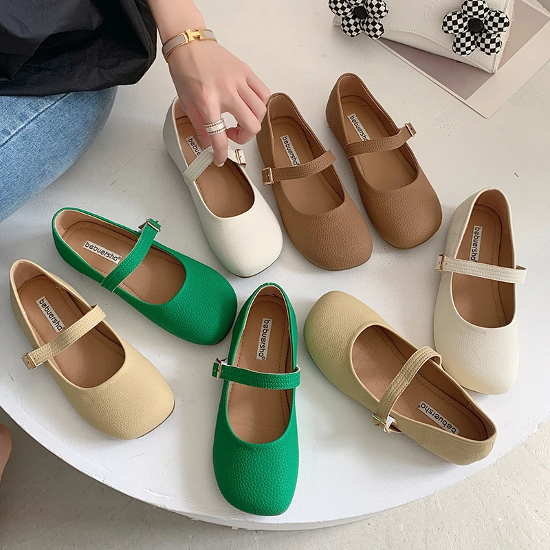 

XIXIYIPIN Fashion Trend Light Women Ballet Flats Summer Flat Soft Leather Shoes for Woman Solid Slip-On Temperament Loafers