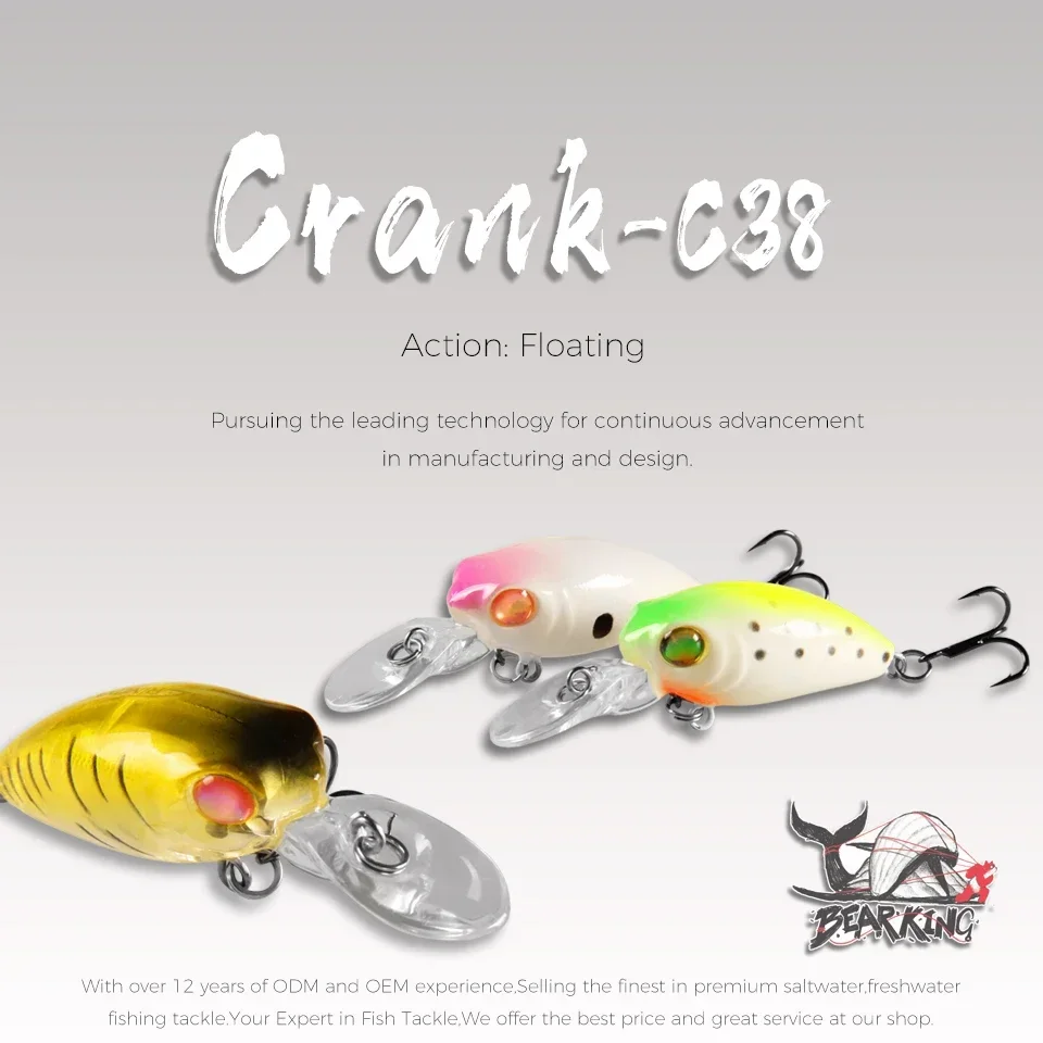 BEARKING 3.2cm 2.7g Crankbait Fishing Lures Mini Crank for Pike Bass Wobblers Tackle Artificial Lure