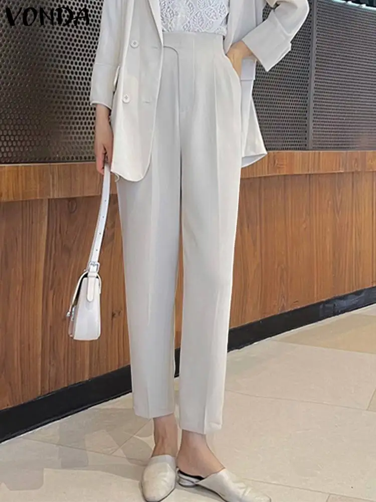 

Брюки VONDA Y2K женские на пуговицах, однотонные длинные штаны в стиле оверсайз с завышенной талией, повседневные Прямые уличные прямые штаны П...