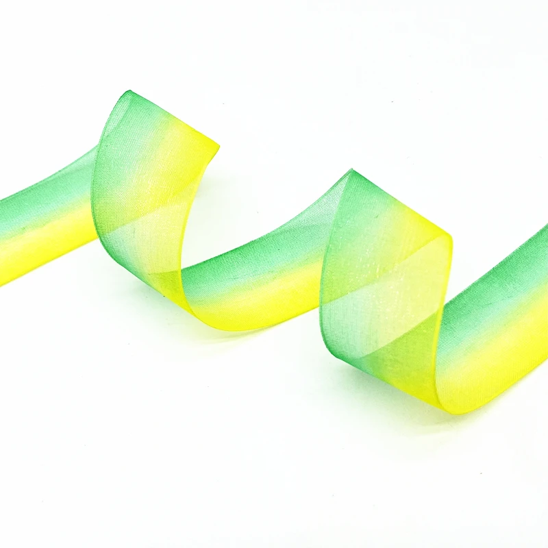 5 ярдов 25 мм ленты из органзы градиентного цвета для украшения дома и свадьбы