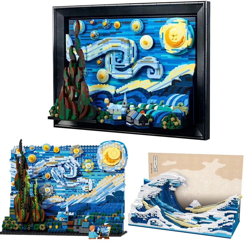 

2316pcs The Starry Night Vincent Van Gogh Model Ideas Building Blocks Bricks Educational Toys for Boy Kids Christmas Gift 21333