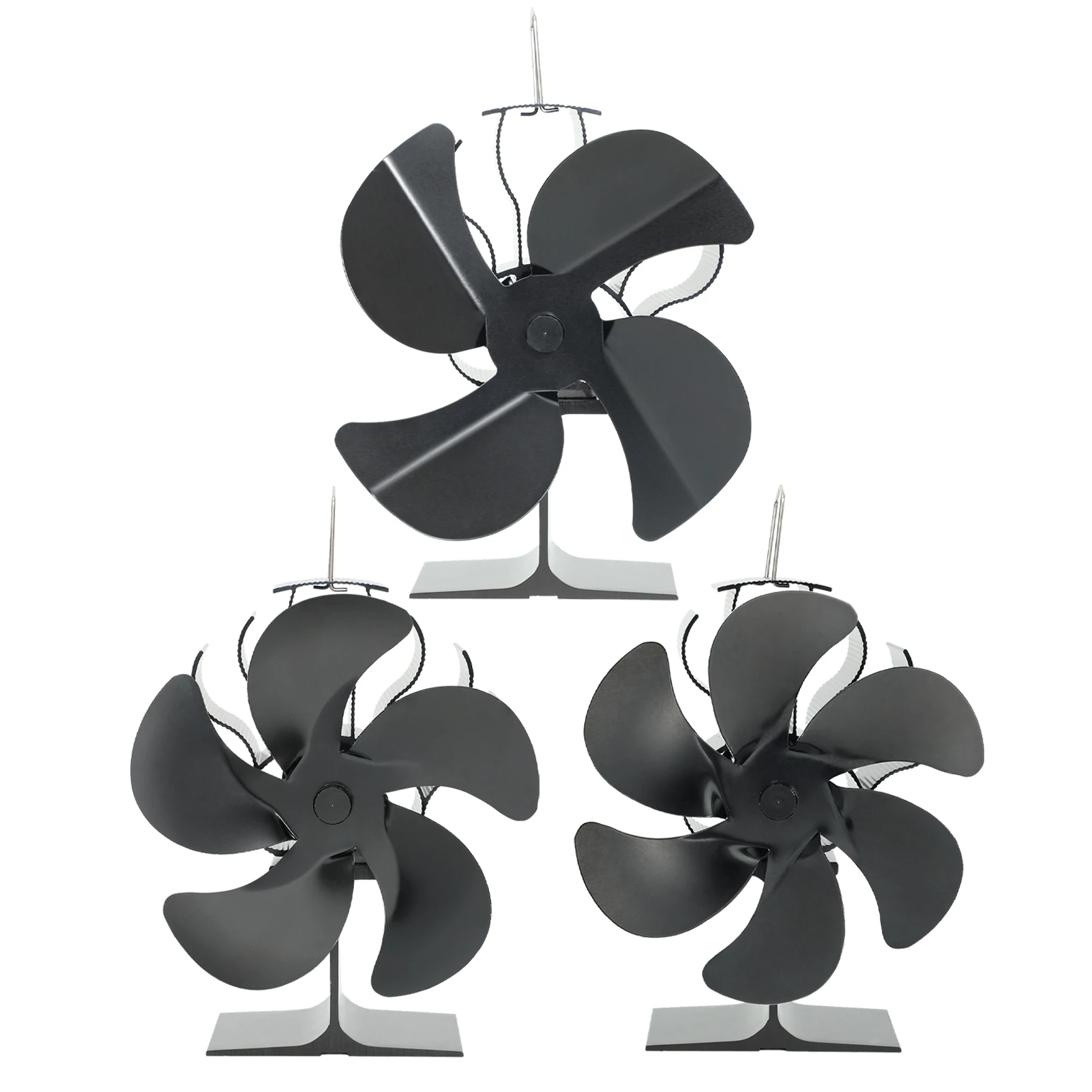 

4/5/6 Blades Fireplace Fan Stovefan Non-Electric Stove Fan Thermoelectric Wood Stove Fans Burning Stoves Save Energy Heat Fan