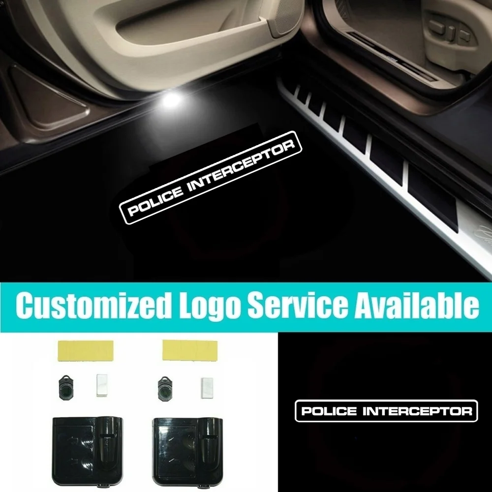 

2Pcs POLICE INTERCEPTOR Logo LED Lamp Welcome Lights Car Door Welcome Laser Projector Shadow Lights