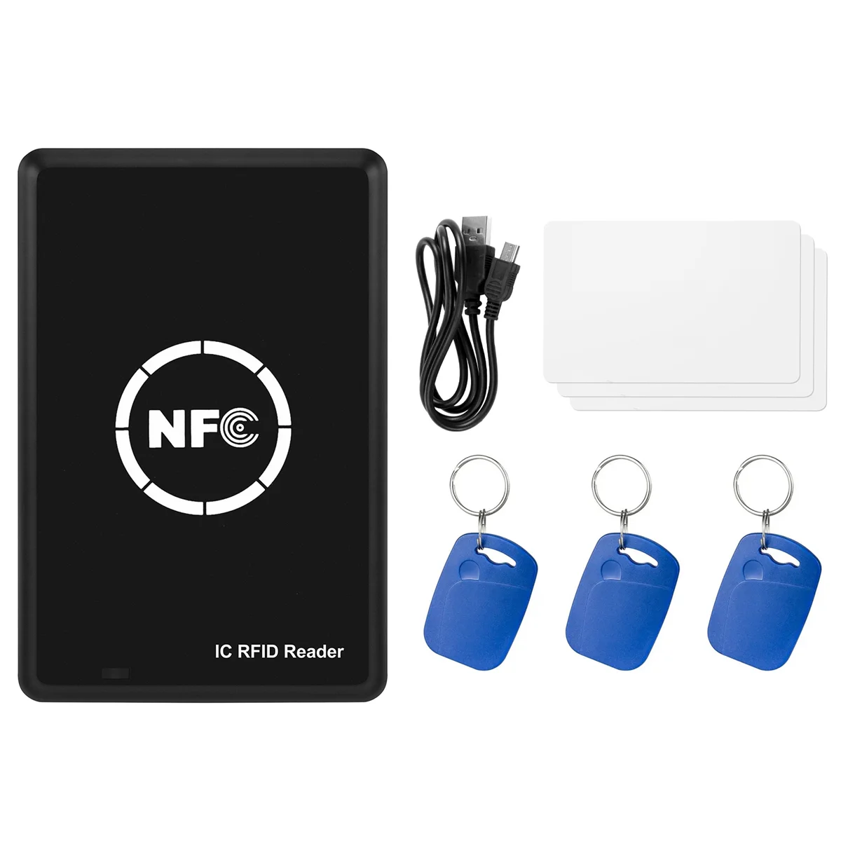 

RFID NFC Duplicator 125KHz Key Fob Copier 13.56MHz Encrypted Programmer USB Interface RFID Smart Card Reader Writer