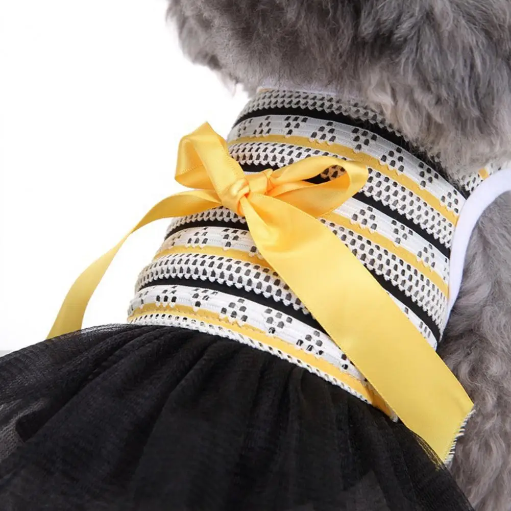 

Pet Dress Pretty Bow Tie Soft Texture Two-legged Dog Princess Dress Dog Supplies