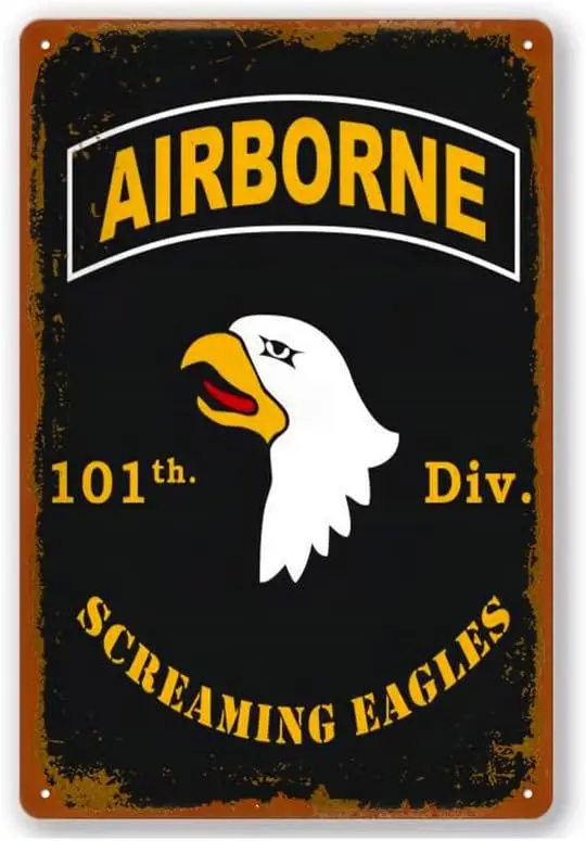 Винтажные оловянные алюминиевые знаки 101st штампованные военные подразделения