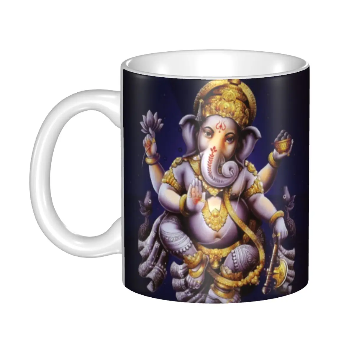 

Custom Elephant Indian Lord Ganesha Coffee Mugs DIY Buddha Statue Hindu God Ceramic Milk Tea Cups Outdoor Work Camping Beer Mug