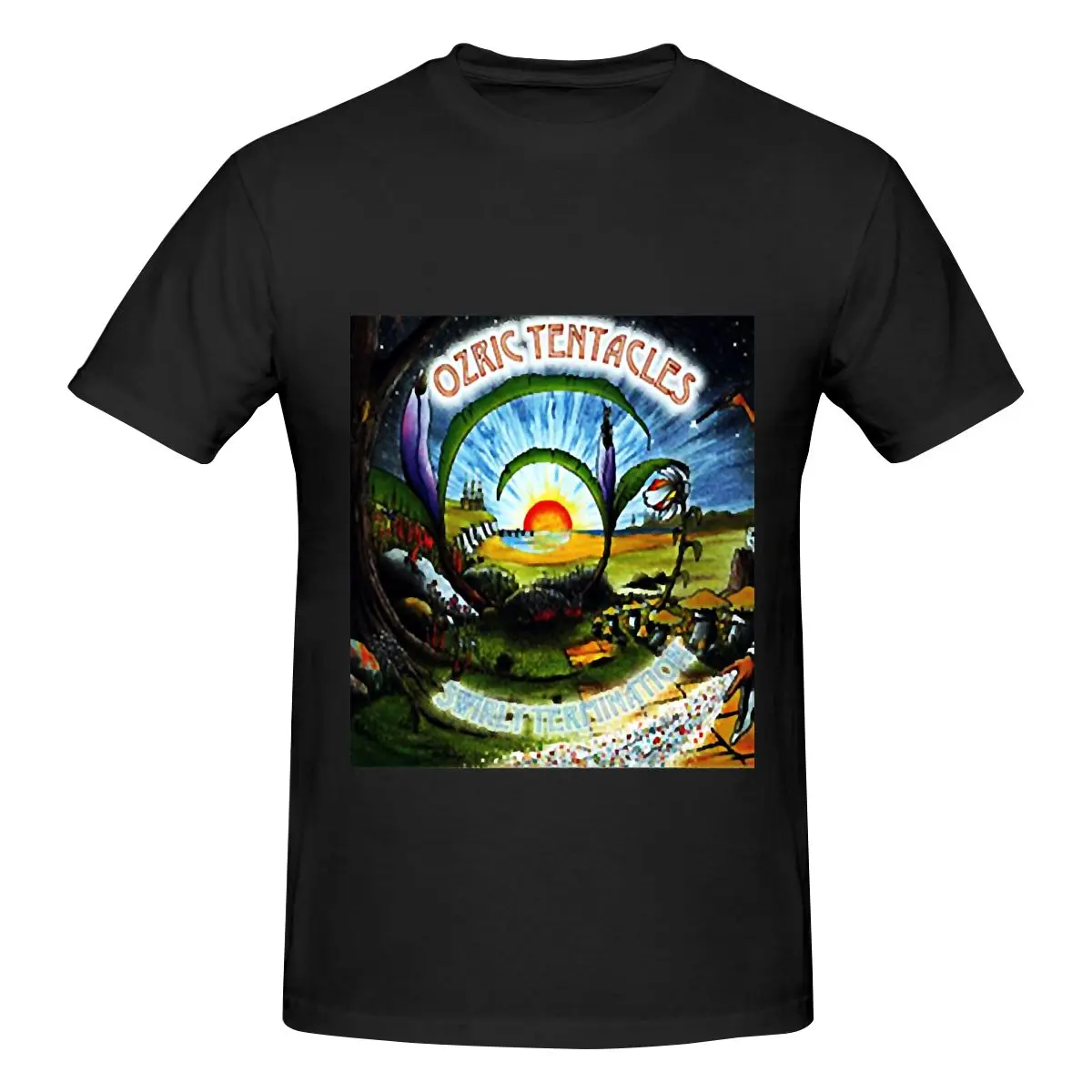Мужская футболка с забавными щупальцами Рок-группы Ozric Топы принтом свободные и