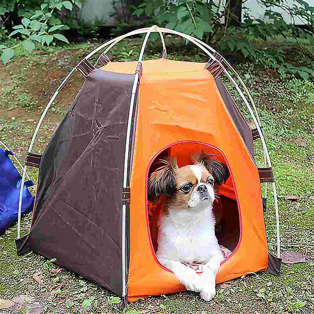 

Outdoor Dog Kennels Pet Tent Portable Shelter Hexangular House The Bed Breathable Travel