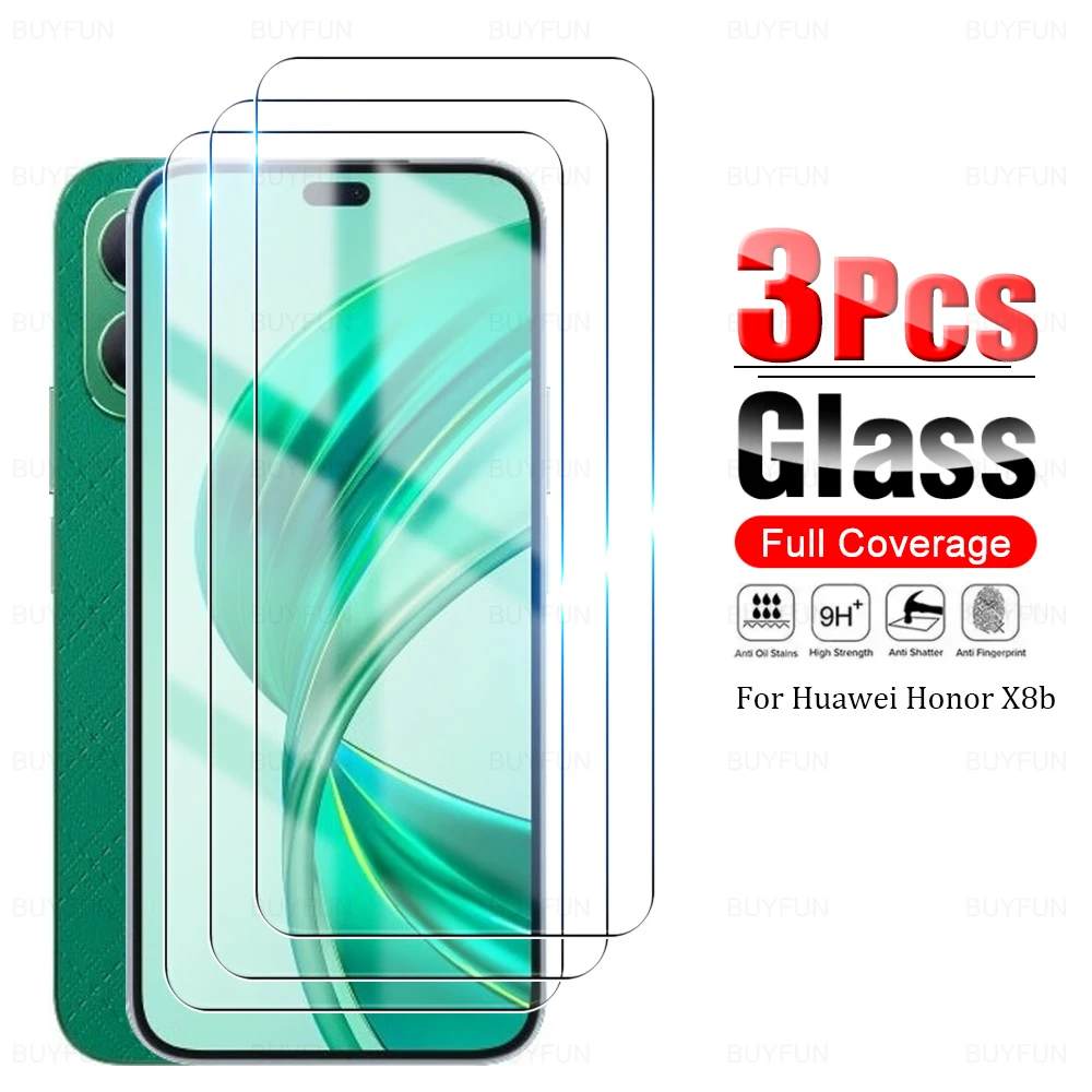 Закаленное стекло для Huawei Honor X8b b8x honer honar hone honor xonor B 8x9H 3 шт.