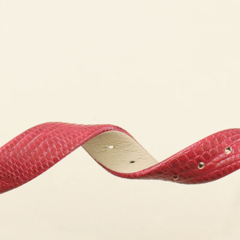 Тонкий ремешок из натуральной кожи с натуральным животным принтом ящерицы для