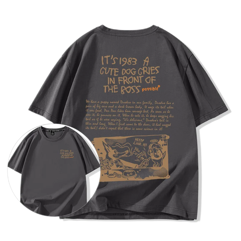 

Men's Short Sleeve Tee T Shirt Men 100℅ Cotton Oversize T-Shirt Designer Clothes Anime Dog Fashion Graphic Cartoon Free Shipping