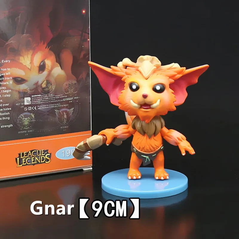 9 см Фигурки из Лиги Легенд могилы Гнар Мак одиночные лезины милые фигурки ПВХ