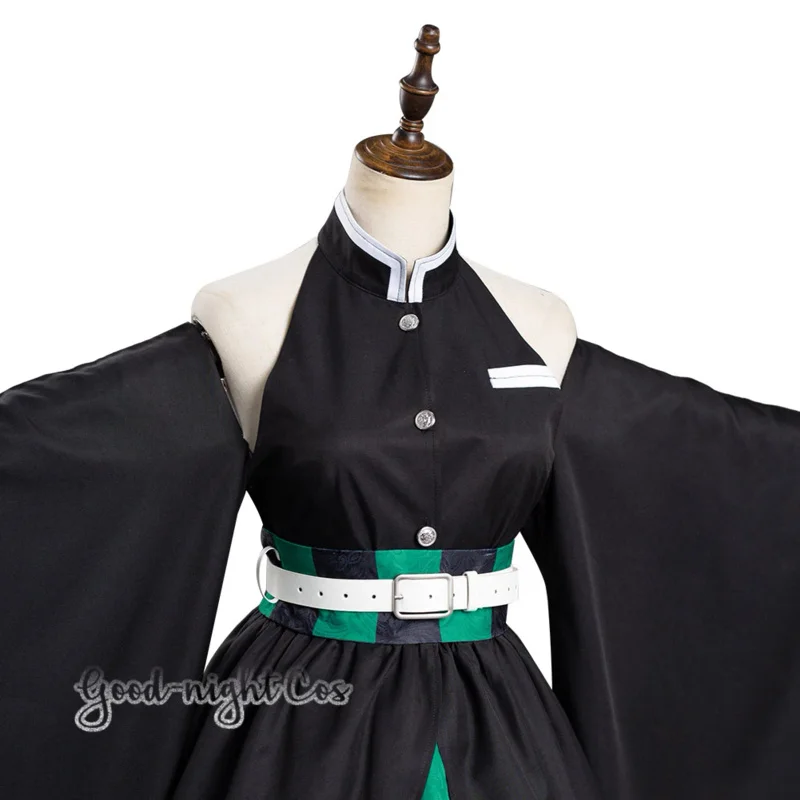 Костюм для косплея аниме Kamado Tanjirou костюм с юбкой и топом девочек платье-кимоно на