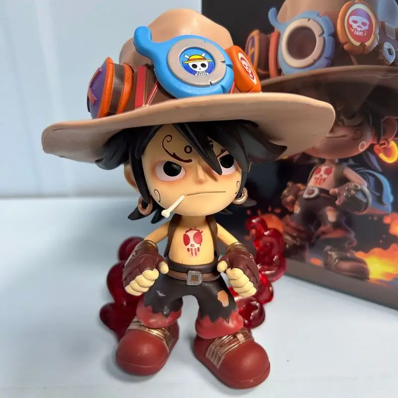 One Piece Q Version Ace Аниме Фигурки Portgas D 16 см Фигурка ПВХ Gk Статуя Модель Куклы