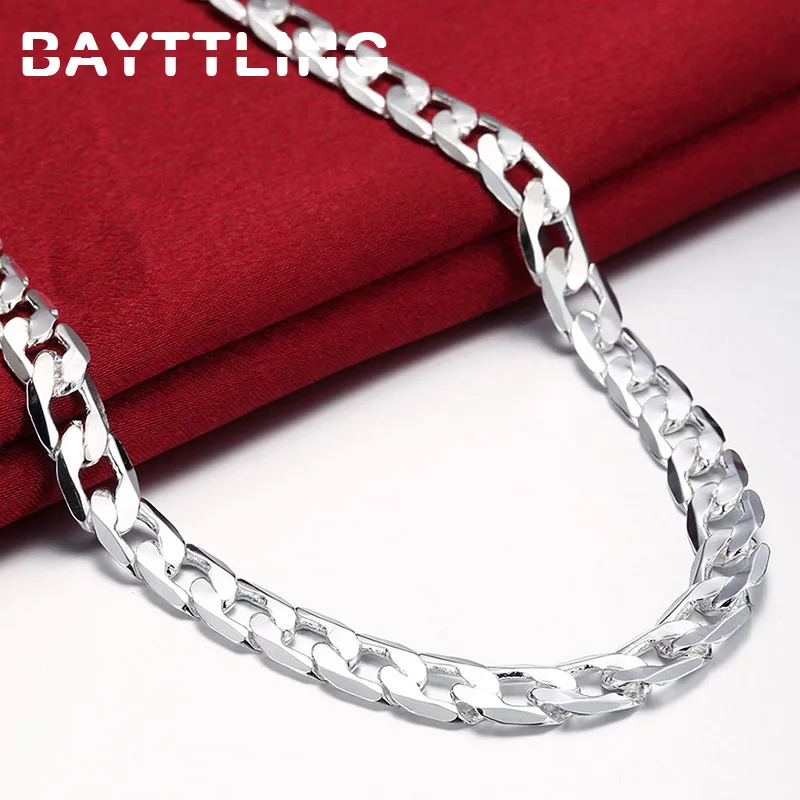 

BAYTTLING 2022 New 925 Sterling Silver 10MM 20/24 Inches Figaro Chain Necklace For Women Men Hip Hop Fashion Gift Jewelry Party