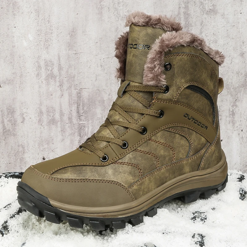 

Winter Boots Men Mountain Climbing High Quality Outdoor Hiking Walking Sports Climbing Trekking Mountaineering Army Non-slip