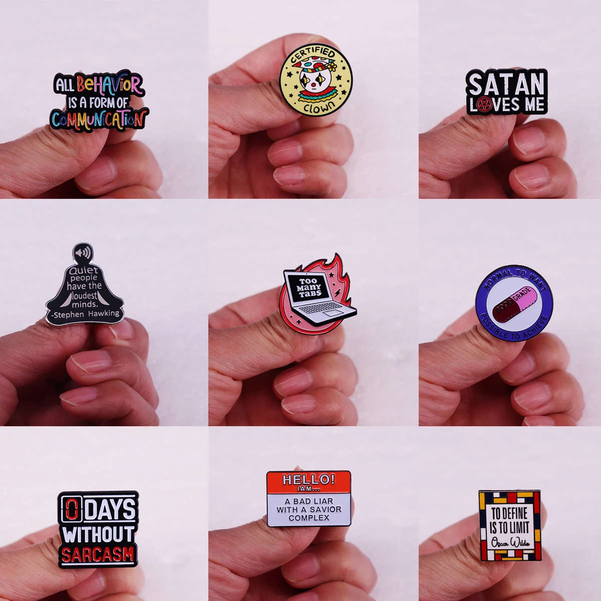 

Quotations Enameled Brooches Collection Quote Pins Clothing Backpack Lapel Badges Fashion Jewelry Accessories For Friends Gifts
