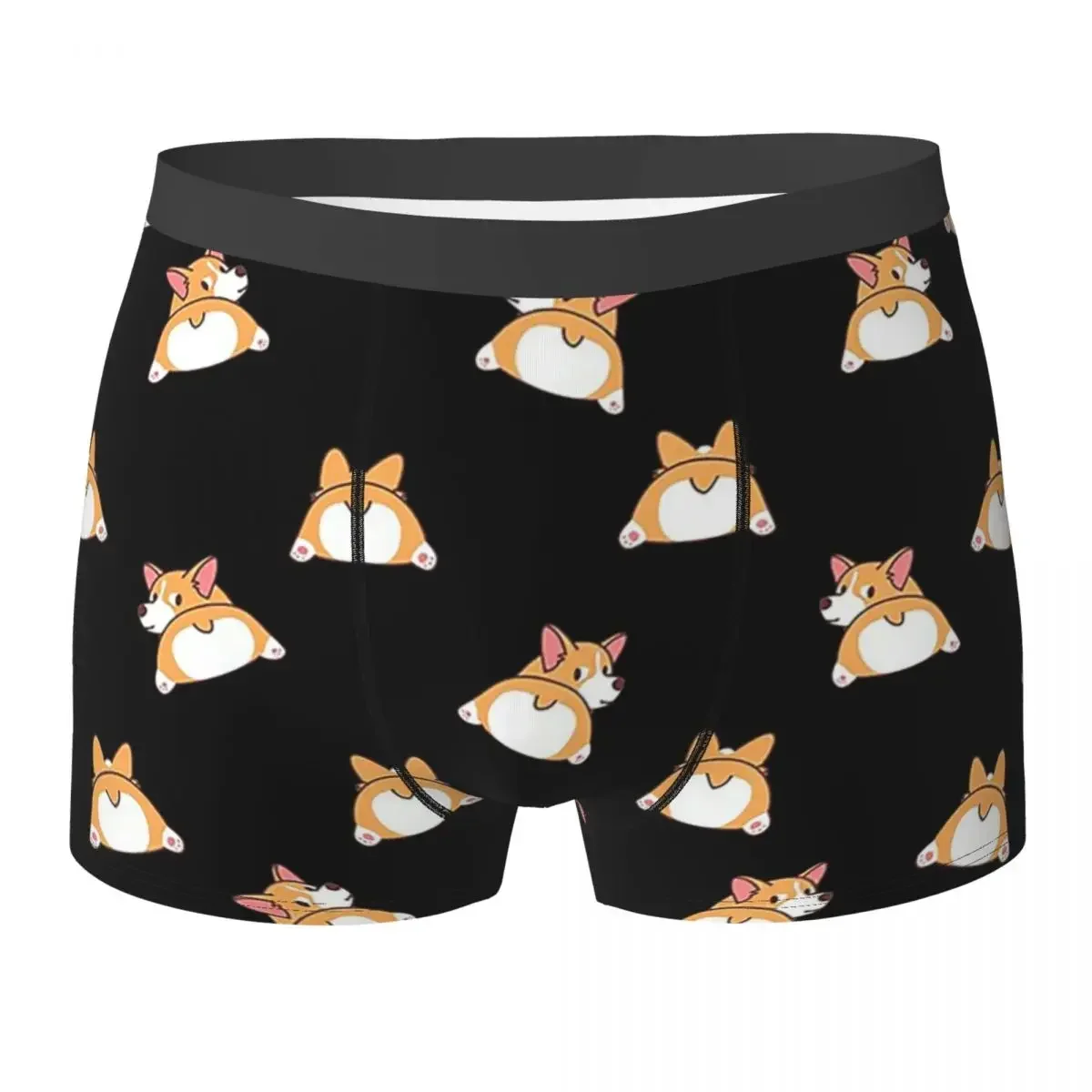 Трусы-боксеры шорты забавные милые трусы с рисунком корги темные мужское