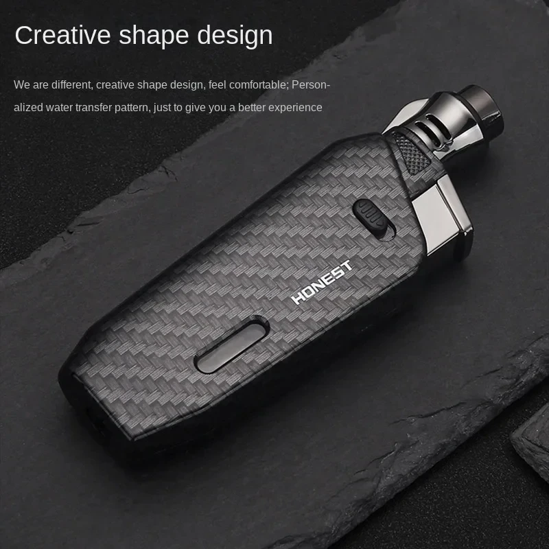 Портативная металлическая турбо-зажигалка HONEST на бутане, ветрозащитная, для сигар, кухни, приготовления пищи, барбекю, сварки, подарок для мужчин (art.: 3920da285b0bf) - 3920da285b0bf